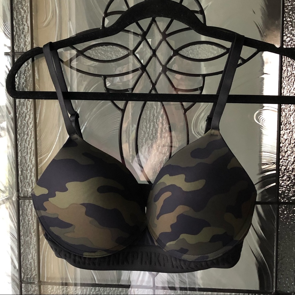 Camo print PINK vs push-up bra size 34D